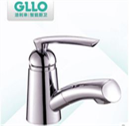 GLLO洁利来抽拉洗头水龙头全铜台下盆面盆浴室柜单把孔