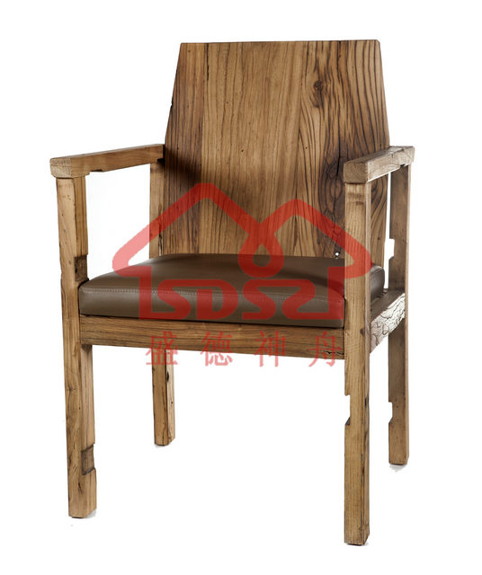漫咖啡桌椅老门板桌椅老榆木咖啡桌椅茶桌实木单人活动椅