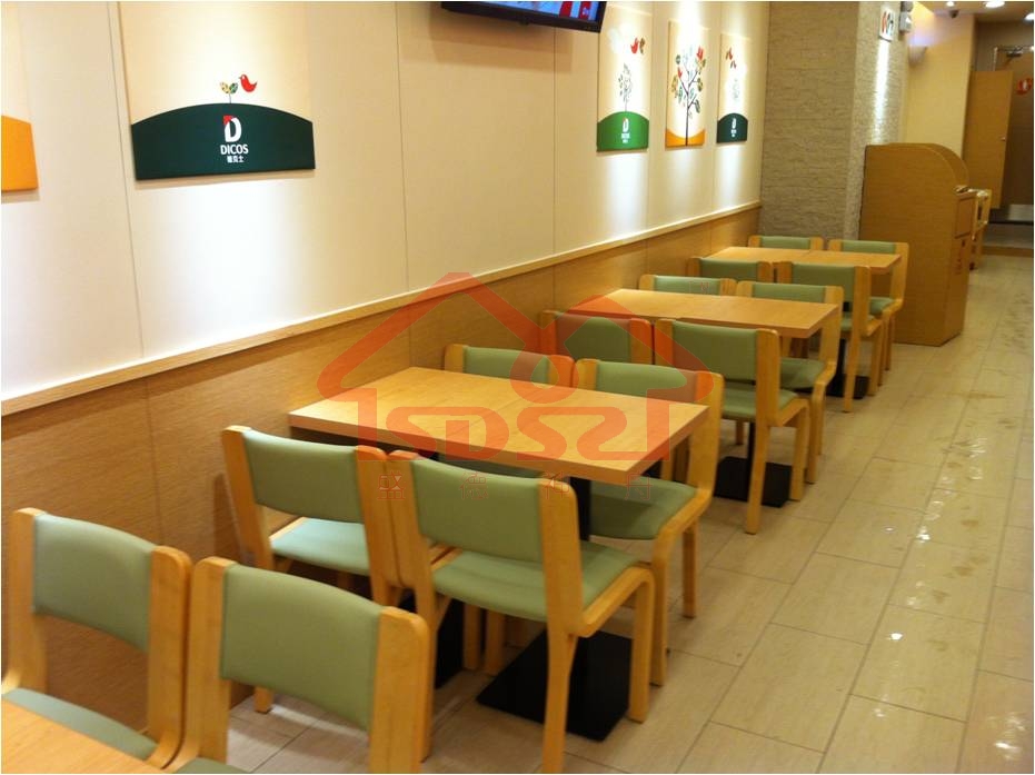 德克士桌椅中式快餐西式快餐茶餐厅活动椅红/绿曲木椅